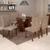 Conjunto de Mesa de Jantar com 6 Cadeiras Classic Veludo Chocolate Marrom