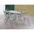 Conjunto de Mesa de Jantar com 6 Cadeiras Sevilha Branco e Damasco Bege Branco