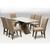 Conjunto de Mesa de Jantar Off White Dubai 1,60m MDF com 6 Cadeiras Castanho / Areia Castanho / Off White