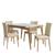 Conjunto de Mesa de Jantar Rubi 136x90cm com 4 Cadeiras Rubi Imbuia/Neblina Imbuia/Branco Off/Areia