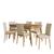 Conjunto de Mesa de Jantar Rubi 180x90cm com 6 Cadeiras Rubi Imbuia/Areia