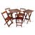 Conjunto de Mesa Dobrável 60x60 com 4 Cadeiras Mais Mesa Aparador  Tarimatã para Area Gourmet - Imbu MARROM