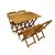 Conjunto de Mesa Dobrável 70x70 com 4 Cadeiras e Mesa Aparador em Madeira Maciça - Mel MARROM