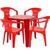 Conjunto de Mesa e Cadeiras Tramontina Plástico Vermelho