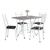 Conjunto De Mesa Itália New Com 4 Cadeiras 1,00m Artefamol Branco/Granito Branco / Floral Preto