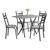 Conjunto De Mesa Itália New Com 4 Cadeiras 1,00m Artefamol Dark/Granito Craquelado Dark