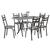 Conjunto De Mesa Itália New Com 6 Cadeiras 1,40m Artefamol Granito / Dark Craquelado Dark