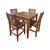 Conjunto de Mesa Madeira Maciça Itália com 4 Cadeiras  Sala Cozinha 90x90cm Malbec MARROM