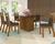 Conjunto De Mesa Para Sala De Jantar Austria Com Vidro Preto e 6 Cadeiras Cedro/Nogal
