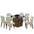 Conjunto de Mesa para Sala de Jantar com 6 Cadeiras Tampo de Vidro Onix Cedro / Areia Vidro