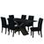 Conjunto De Mesa Para Sala de Jantar Dubai 1,80m MDF com 6 Cadeiras Castanho / Preto Castanho / Black