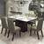 Conjunto De Mesa Para Sala De Jantar Marilyn Vidro Branco Com 6 Cadeiras Nogueira/Arábia