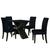 Conjunto De Mesa Para Sala de Jantar Preto Dubai 1,35m MDF com 4 Cadeiras Castanho / Preto Castanho / Black