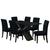 Conjunto De Mesa Para Sala de Jantar Preto Dubai 1,60m MDF com 6 Cadeiras Castanho / Preto Castanho / Black