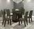 Conjunto De Mesa Para Sala De Jantar Rayza Com Vidro 6 Cadeiras Venus Nogueira/Camurça