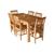 Conjunto de Mesa Ripada 1,60m com 6 Cadeiras em Madeira Maciça MARROM