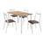 Conjunto de mesa rubi pop tampo laminado carvalho montreal 1,10m x 0,72m retangular com 4 cadeiras tubo branco - ciplafe Marrom