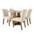 Conjunto de Mesa Sala de Jantar Atenas com 4 Cadeiras Carvalho/Off White/Bege 0,90m Dobuê Off White