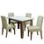 Conjunto de Mesa Sala de Jantar Miami com 4 Cadeiras Nova York 1,20m Cedro / Off White / Areia Dobuê Castanho/Branco