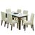 Conjunto de Mesa Sala de Jantar Miami com 6 Cadeiras Trieste Suede 1,60m Cedro/Off White/Areia Dobuê Cedro / Off White