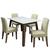 Conjunto de Mesa Sala de Jantar Tampo Com Vidro 4 Cadeiras Nova York 1,20m Cedro / Off White / Areia Dobuê Cedro / Off White