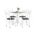 Conjunto de Mesa Thais 0,70m com 4 Cadeiras Artefamol Granito / Branco Branco / Floral Preto