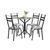 Conjunto de Mesa Thais 0,70m com 4 Cadeiras Artefamol Granito / Dark Craquelado Dark