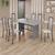 Conjunto de Mesa Tubular 6 Cadeiras 140x75cm Mart Prata com Tampo em Granito Ocre Letícia 070 - Tudo de Móveis Arabesco