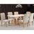 Conjunto de Mesa Vieiro Palladium Com 6 Cadeiras Mel Blonde/Veludo Perola/Off White