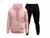 Conjunto de Moletom Abrigo Blusa de frio + Calça de moletom Masculino e Feminino Blusa rosa, Calça preta