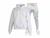 Conjunto de Moletom Abrigo Blusa de frio + Calça de moletom Masculino e Feminino Blusa branca, Calça cinza