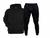 Conjunto de Moletom Abrigo Blusa de frio + Calça de moletom Masculino e Feminino Blusa preta, Calça preta