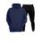 Conjunto de Moletom Abrigo Blusa de frio + Calça de moletom Masculino e Feminino Ref 001 Blusa azul, Calça preta