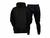 Conjunto de Moletom Abrigo Blusa de frio + Calça de moletom Masculino e Feminino Ref 001 Blusa preta, Calça preta