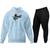 Conjunto de Moletom Blusa de Frio Canguru Capuz Calça Jogger Relaxado Azul bebe