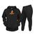 Conjunto De Moletom Calça E Blusa De Frio Bolso Canguru Preto hy 4 laranja