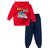 Conjunto de Moletom Infantil Menino com Capuz Vermelho