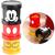 Conjunto De Pote De Plastico Redondo Mickey Empilhavel Com Tampa 3 Pecas 450Ml - PLASUTIL COLORS