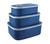 Conjunto de Potes para Alimentos com 3 Peças Concept Mais Jacki Design - AWM21830 Azul