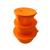 Conjunto de Potes Plástico Redondos c/ Válvula Para Freezer Microondas Lava Louças - 350/650/1200ml Laranja