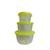 Conjunto de Potes Plástico Redondos c/ Válvula Para Freezer Microondas Lava Louças - 350/650/1200ml Transp/Amarelo