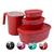 Conjunto De Potes Plástico Utilidades Cozinha P M G C/ Jarra Vermelho