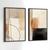 Conjunto de Quadros Decorativos com Moldura Abstrato Moderno  Geometrico Marrom  Sala Quarto Kit 2  Moldura Preta