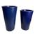 Conjunto de Vasos Altos de Polietileno de Planta Liso Brilho Azul
