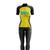 Conjunto Feminino de Ciclismo Camisa Manga Curta + Calça Gel Amarelo, Prata