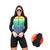 Conjunto Feminino de Ciclismo Camisa Manga Longa e Bermuda de Espuma MTB Verde, Amarelo