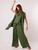 Conjunto Feminino de Malha 3 peças Kimono calça e Regata Verde militar