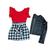 Conjunto Feminino Infantil Body Saia Xadrez E Jaqueta Menina Vermelho, Branco, Preto, 232268150