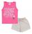 Conjunto feminino infantil verão - shorts e blusinha Rosa