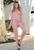 Conjunto Feminino Malha Tricot Longo Moda Inverno Rosa
